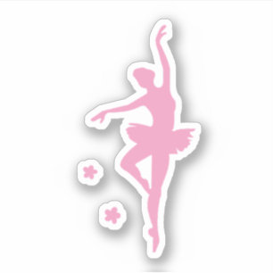 Sticker ballerine rose