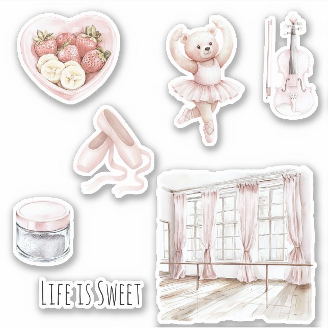 Sticker Ballet Bar Teddy Bear Ballet Shoes Fruit Violin  (Devant)