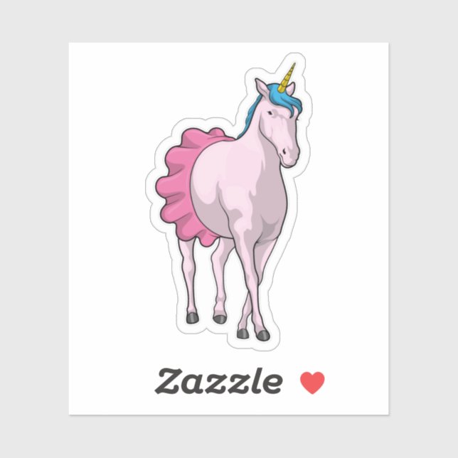 Sticker Ballet Unicorn Ballerina (Feuille)