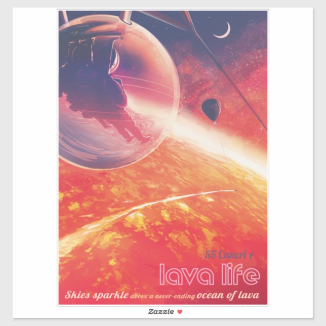 Sticker Ballon à air chaud extrême sur paysage volcanique (Feuille)