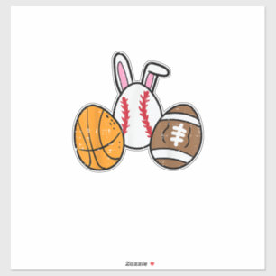 Sticker Ballons de Pâques Basketball Baseball Football Gar