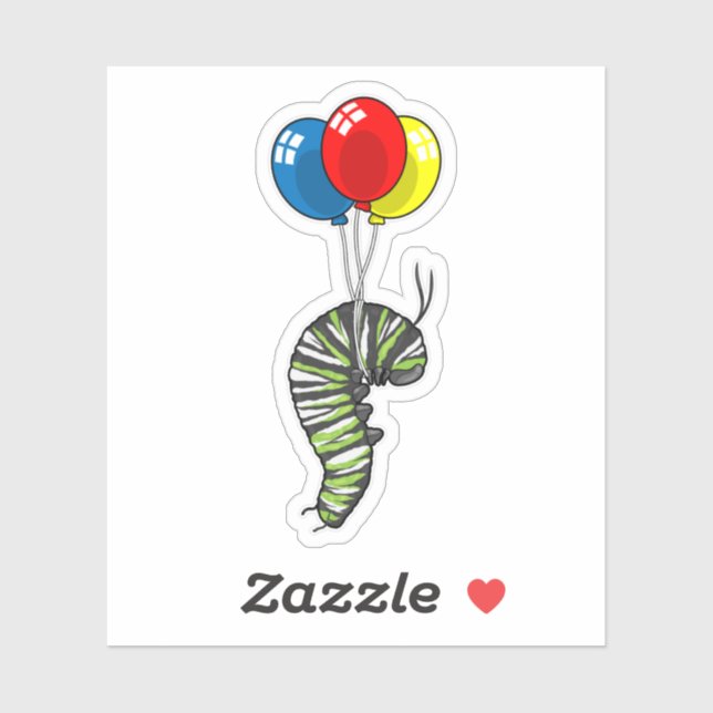 Sticker Balloon caterpillar (Feuille)