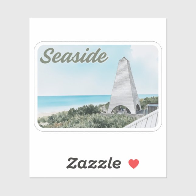 Sticker Balnéaire 30A Floride Aquarelle (Feuille)