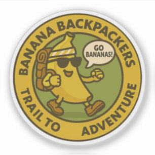 Sticker Banana Backpackers Traverse À L'Aventure