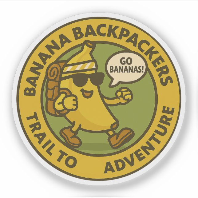 Sticker Banana Backpackers Traverse À L'Aventure (Devant)