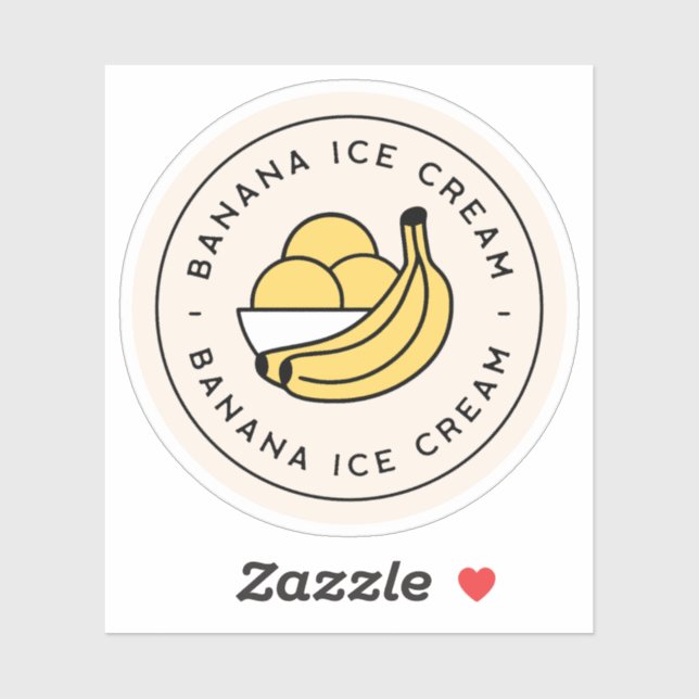 Sticker Banana ice cream aesthetic cute (Feuille)