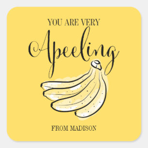 Sticker Banana Valentine pour Pun Fruit Amusant