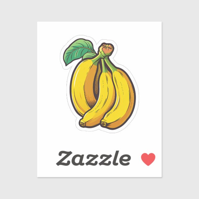 Sticker Banane de dessin animé (Feuille)
