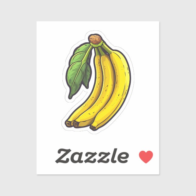 Sticker Banane de dessin animé (Feuille)