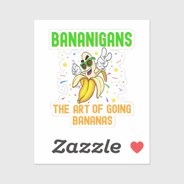 Sticker Bananigans, Go Bananes, Cool Caricature (Feuille)
