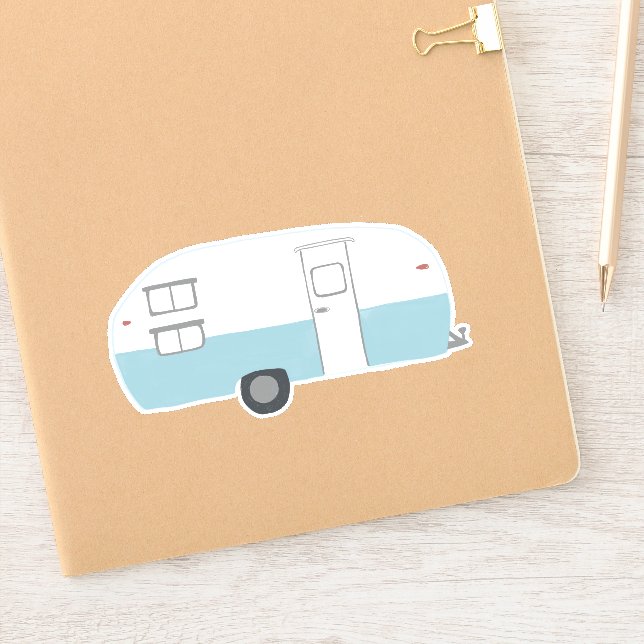 Sticker Bande-annonce vintage RV Camper Cute Dessin (Carnet)