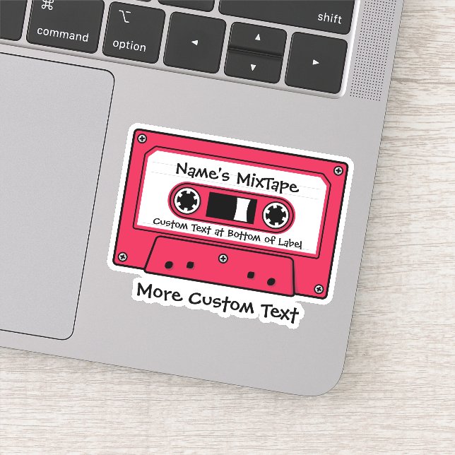 Sticker Bande audio cassette rouge (Détail)