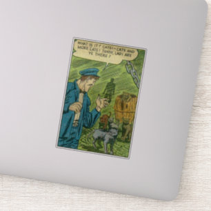 Sticker Bande dessinée vintage d'horreur Ancienne bande