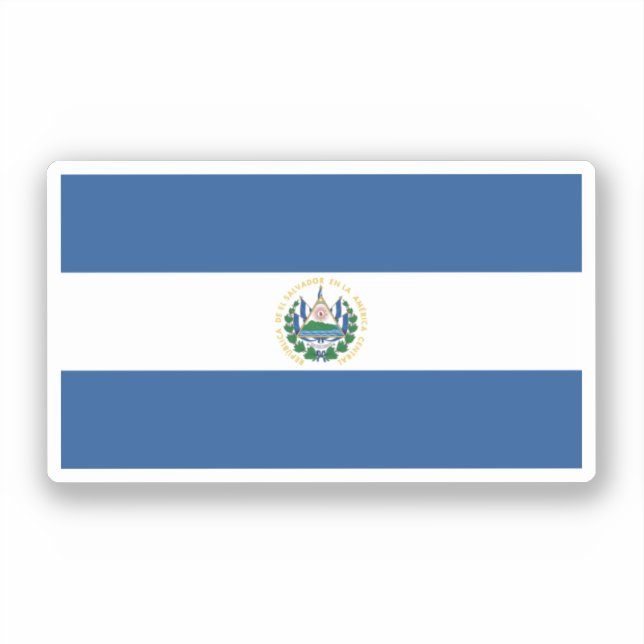 Sticker Bandera de El Salvador (Recto)