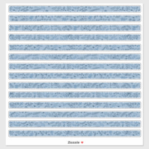 Sticker Bandes fines de fleurs Boho bleu classique 
