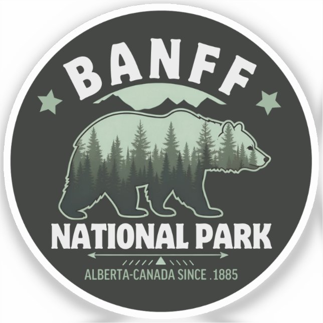 Sticker Banff National Park Wildlife – Rustic Bear (Recto)