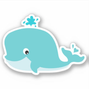 Sticker Banimal marin mignon, baleine