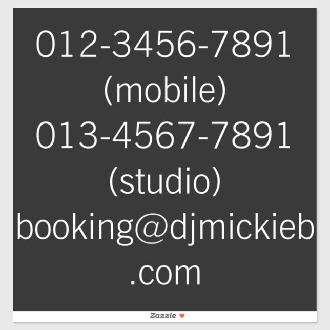 Sticker Bannière promotionnelle DJ business camoufler auto (Feuille)