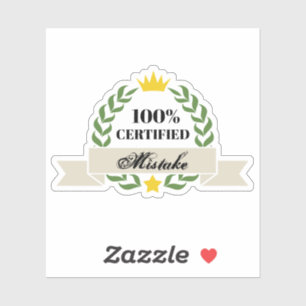 Sticker Bannière rétro d'erreur certifiée personnalisée