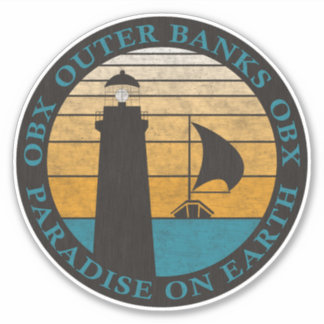 Sticker Banques extérieures OBX Sunset Black Aqua Vintage