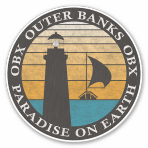 Sticker Banques extérieures OBX Sunset Black Pearl Blanc V