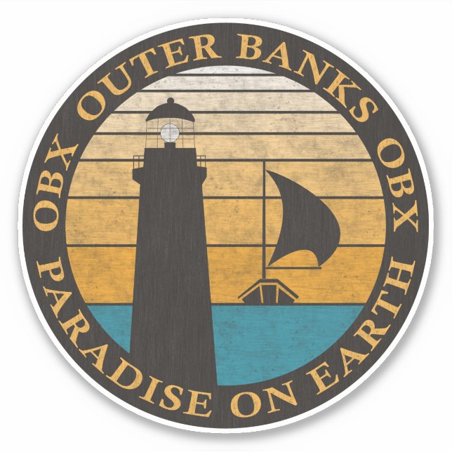 Sticker Banques extérieures OBX Sunset Black Sun Gold Vint (Devant)