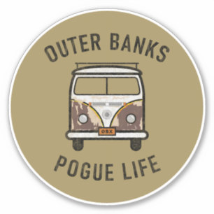 Sticker Banques extérieures Van Pogue Life OBX Vintage (or