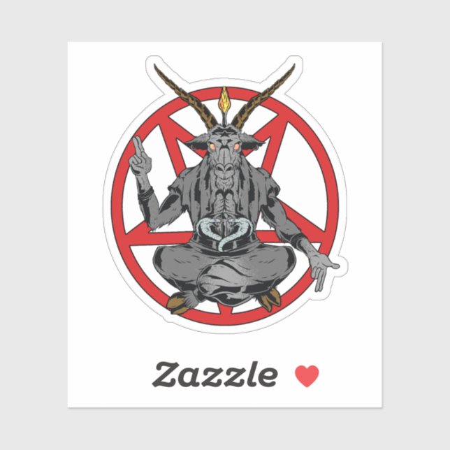 Sticker Baphomet roi de l'enfer  (Feuille)