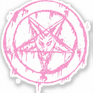 Sticker Baphomet rose pâle, décalcomanie