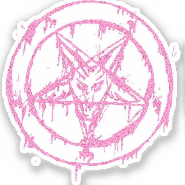 Sticker Baphomet rose pâle, décalcomanie (Recto)