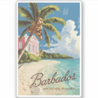 Barbados Art de Voyage peint Vintage