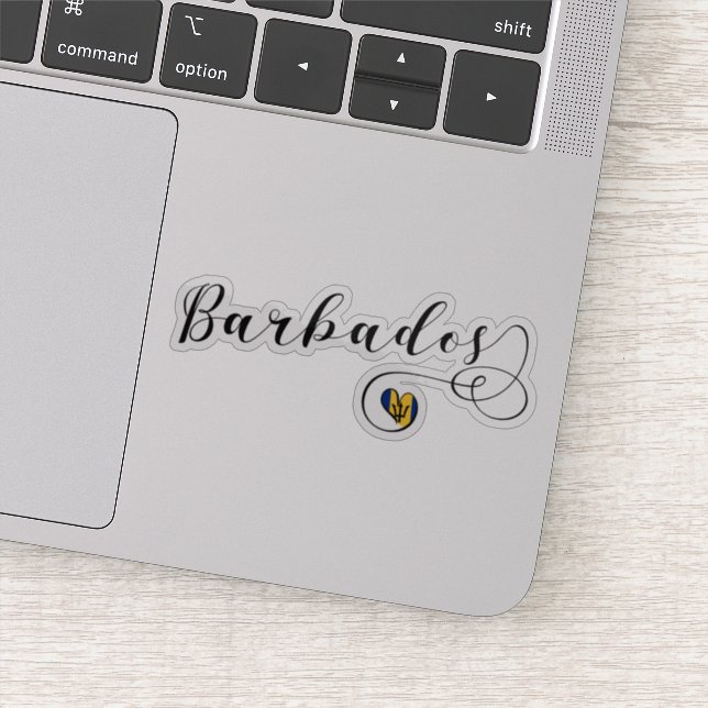 Sticker Barbados Heart Flag, Barbadien (Détail)