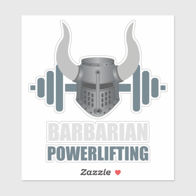 Sticker Barbarian Warrior Powerlifting Workout (Feuille)
