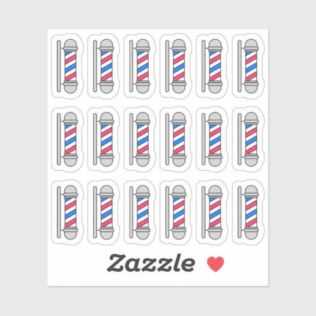 Sticker Barber Poteau Barbershop Salon Haircut Planner (Feuille)