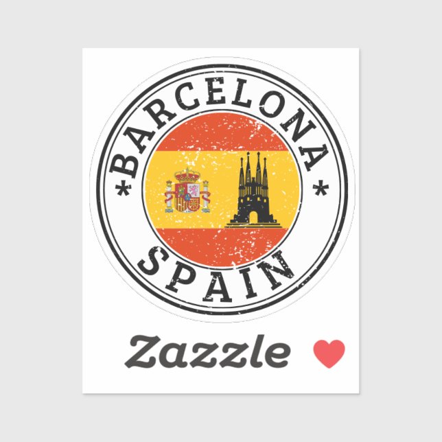 Sticker Barcelon Rond Drapeau Pour Ordinateur Port (Feuille)