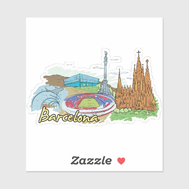 Sticker barcelone (Feuille)