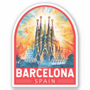 Sticker Barcelone Espagne La Sagrada Familia Travel Art