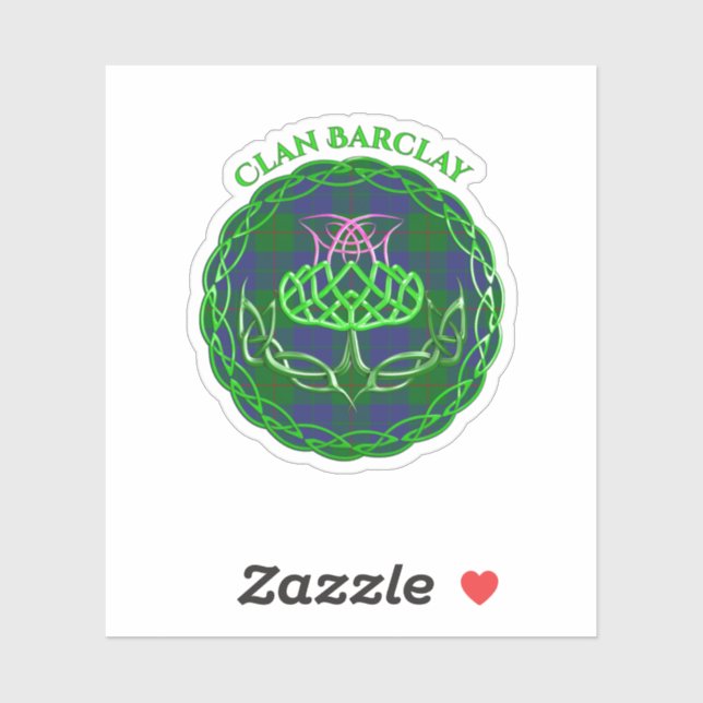 Sticker Barclay Scottish Tartan Celtic Thistle (Feuille)