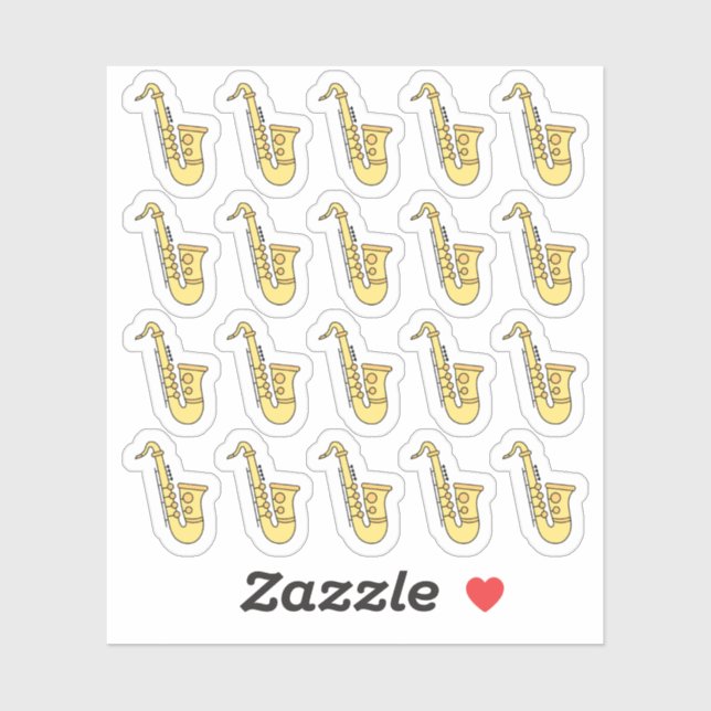 Sticker Baritone Saxaphone Jazz Musicien Bujo Planner (Feuille)