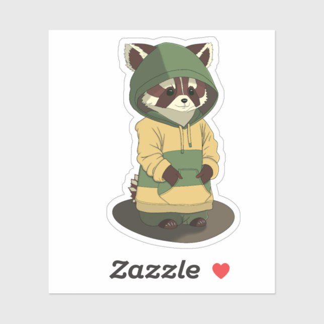 Sticker Barron le Raccoon (Feuille)