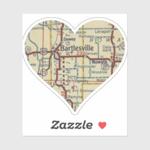 Sticker Bartlesville OK Carte Rétro