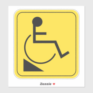 Sticker bas pour rampe en fauteuil roulant Jaune d