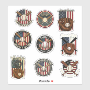 Sticker Base-ball Américain Vintage Sport Patriotique Lois