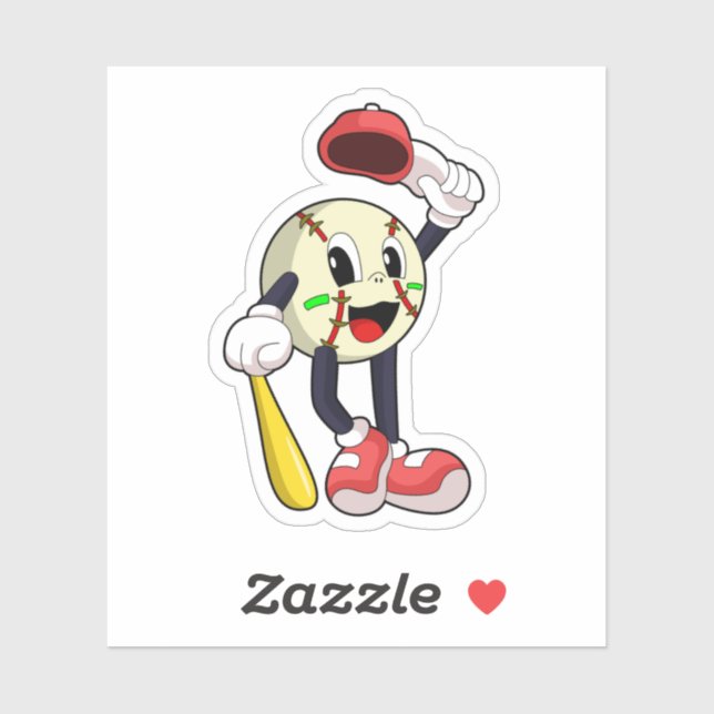 Sticker Base-ball avec base-ball (Feuille)