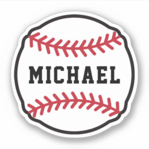 Sticker Baseball avec nom ou texte personnalisés