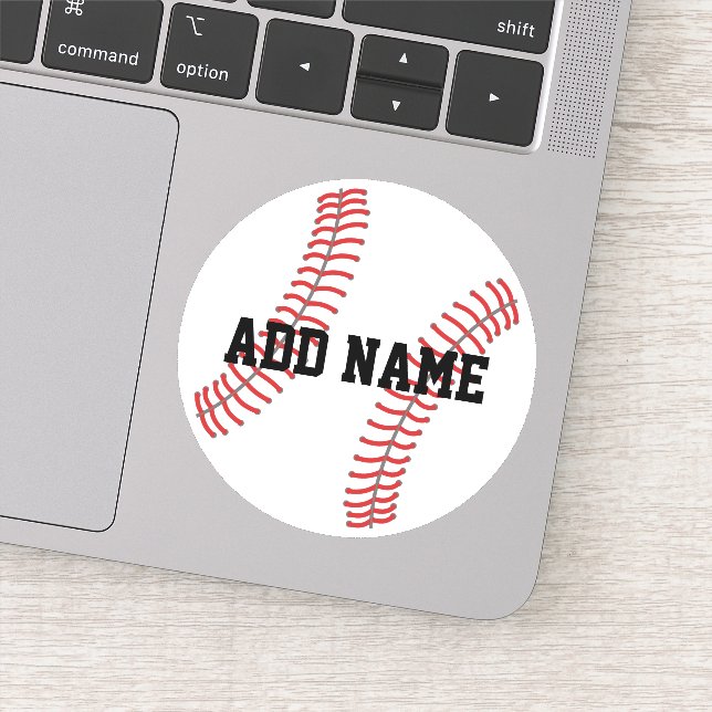 Sticker Baseball avec nom personnalisé vert (Détail)