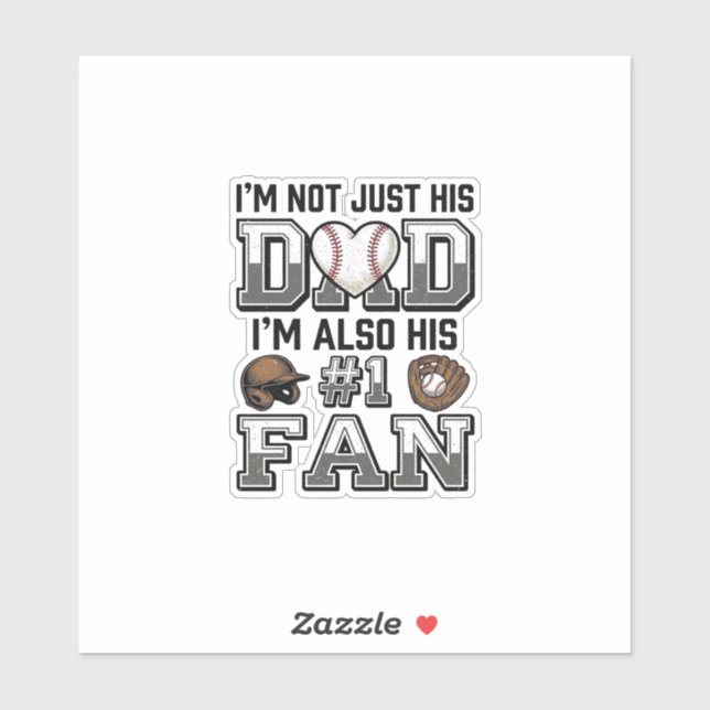 Sticker Baseball Dad Number 1 Fan Vintage Shirt Design_1 (Feuille)