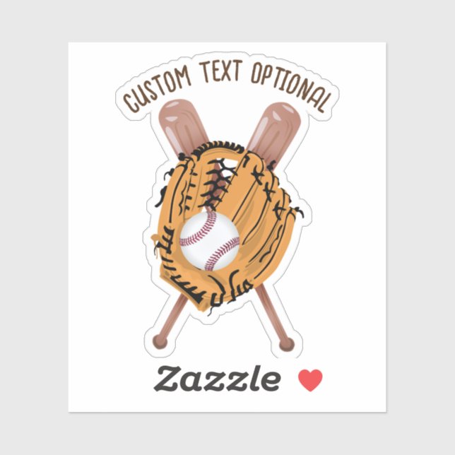 Sticker Baseball, Glove et chauves-souris (Feuille)