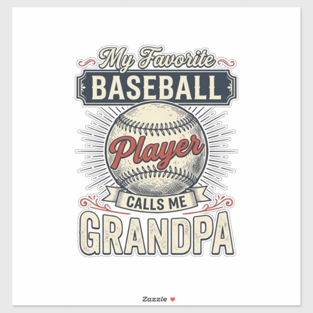 Sticker Baseball Grandpa Conception de T-shirt avec Gravur (Feuille)