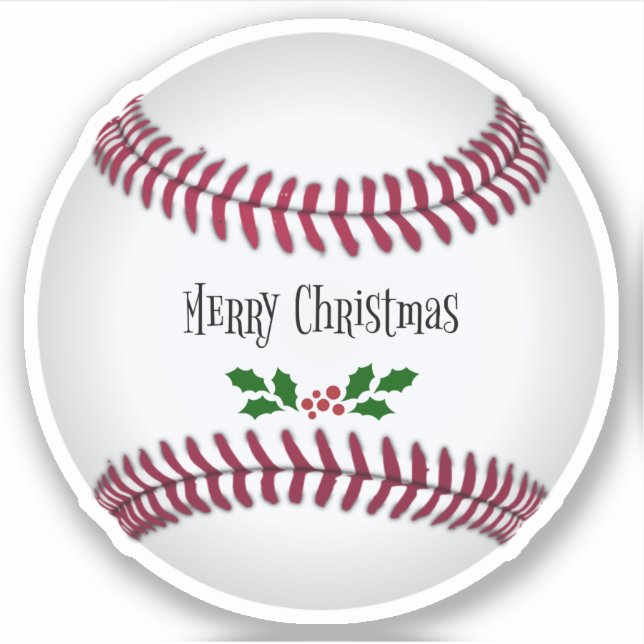 Sticker Baseball Joyeux Noël design populaire (Devant)